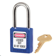 LOCK LOCKOUT BLU KEYED