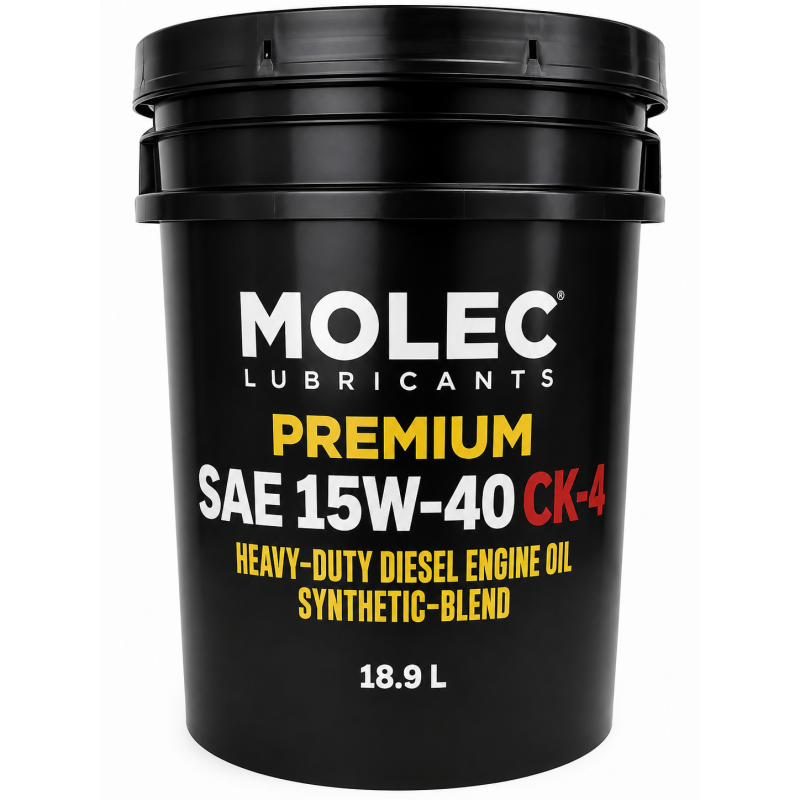 PREMIUM 15W-40 CK-4. MOLEC PREMIUM SYNTHETIC BLEND DIESEL ENGINE OIL. 18.9L