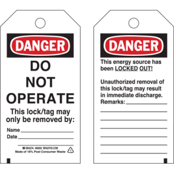 LOCK OUT TAG