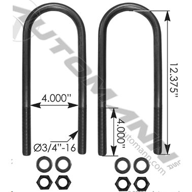 U BOLT W/NUTS&WASHERS