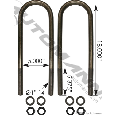 AIRLINER U-BOLTS 2PK