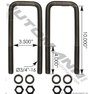 U BOLT W/NUTS&WASHERS