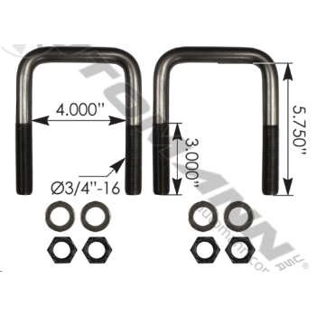 U BOLT W/NUTS&WASHERS
