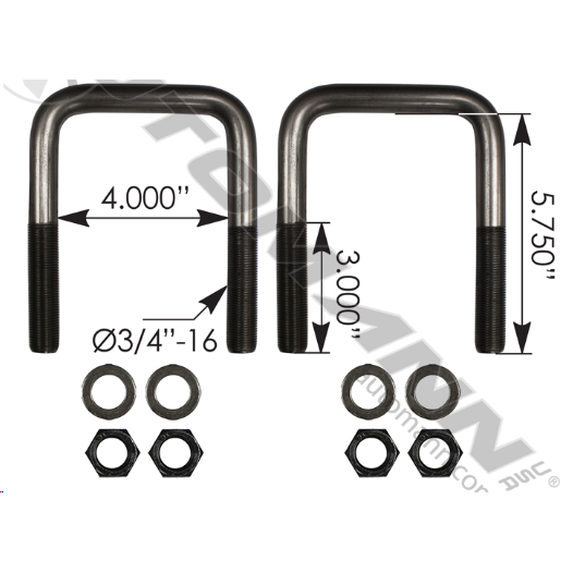 U BOLT W/NUTS&WASHERS