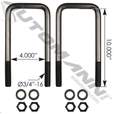 U BOLT W/NUTS&WASHERS