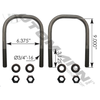U BOLTS [PK OF 2 W HARD]