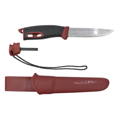 RED MORA KNIFE W/FLINT