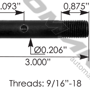 916X3 SHACKLE BOLT W/NUT