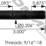 916X3 SHACKLE BOLT W/NUT