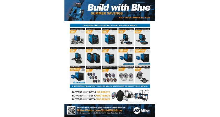 Miller Build with Blue Summer Savings: Rebates End September 30
