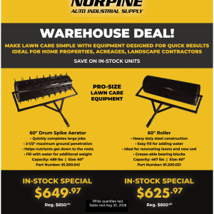 Warehouse Deal: 60" Drum Spike Aerator & 60" Roller