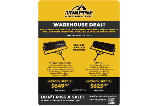 Warehouse Deal: 60" Drum Spike Aerator & 60" Roller