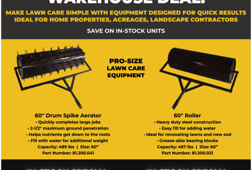 Warehouse Deal: 60" Drum Spike Aerator & 60" Roller